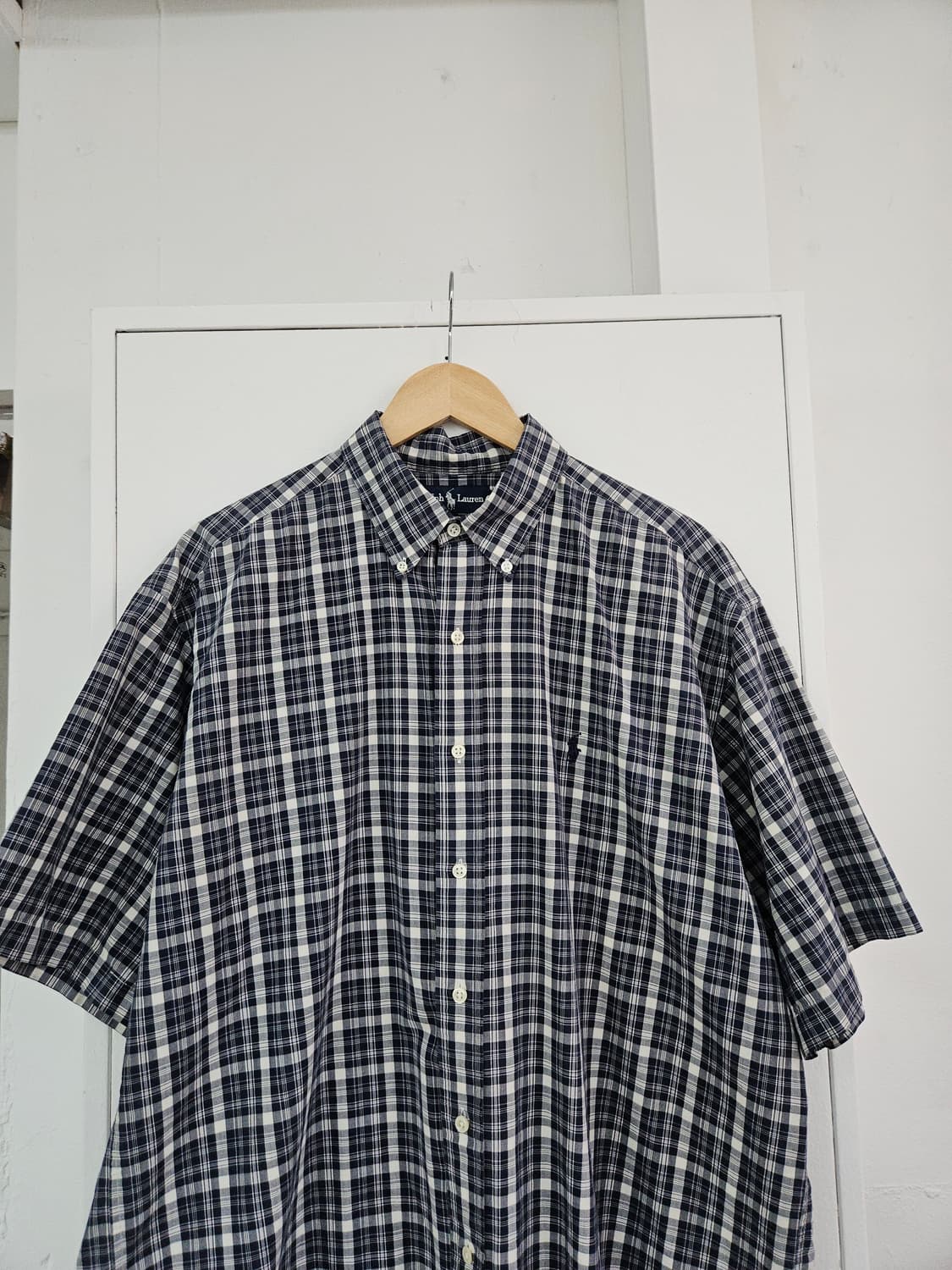 1990's 폴로 랄프로렌 블레이크 체크 하프셔츠 XL 상품이미지2