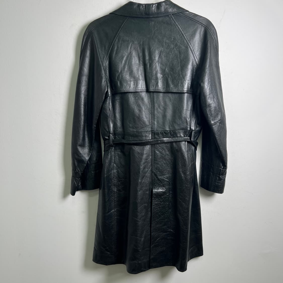 VTG 빈티지 블랙 양가죽 트렌치 코트  상품이미지6