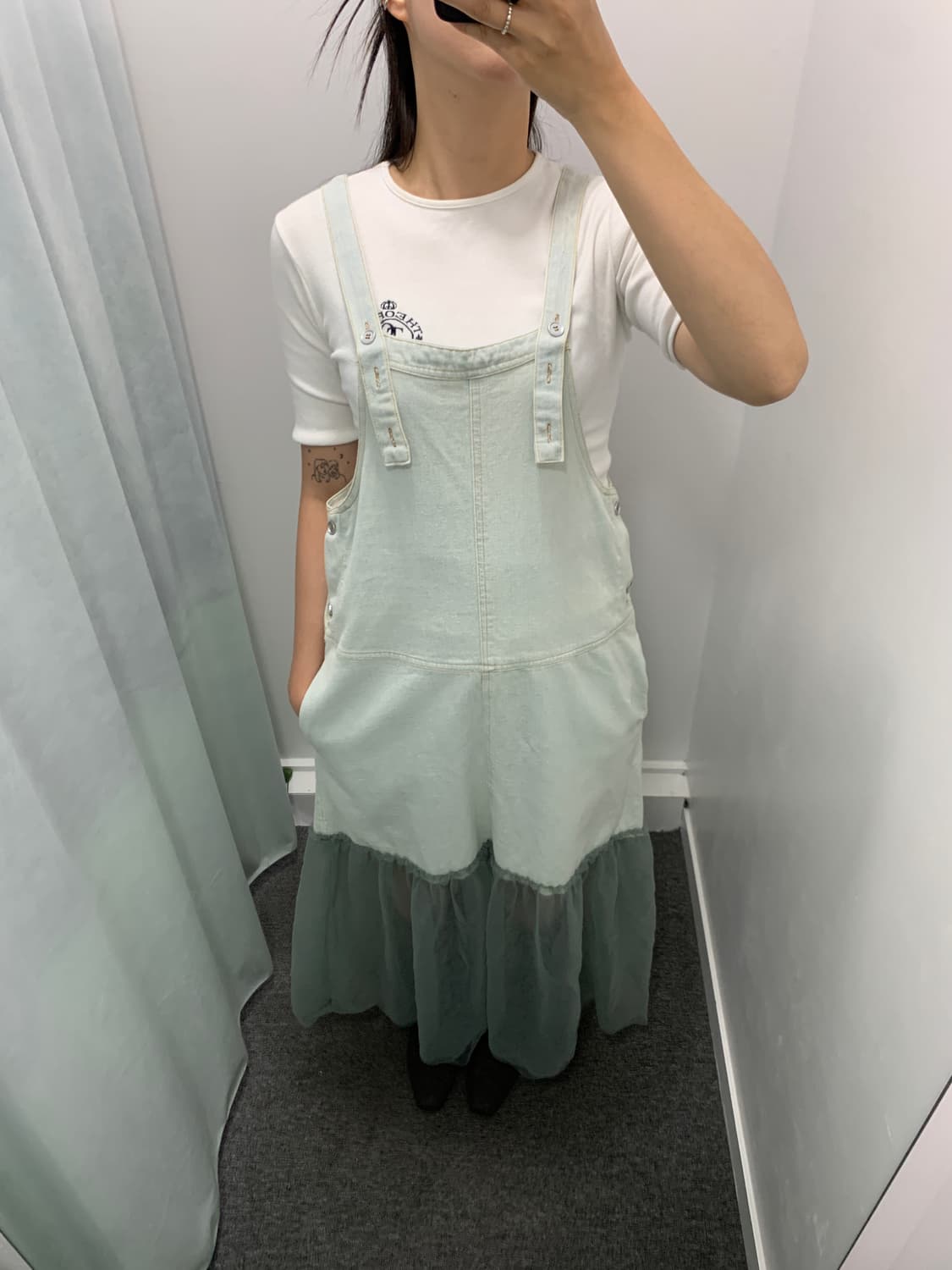 멜빵 치마 레이어드 샤스커트 발레코어 상품이미지3