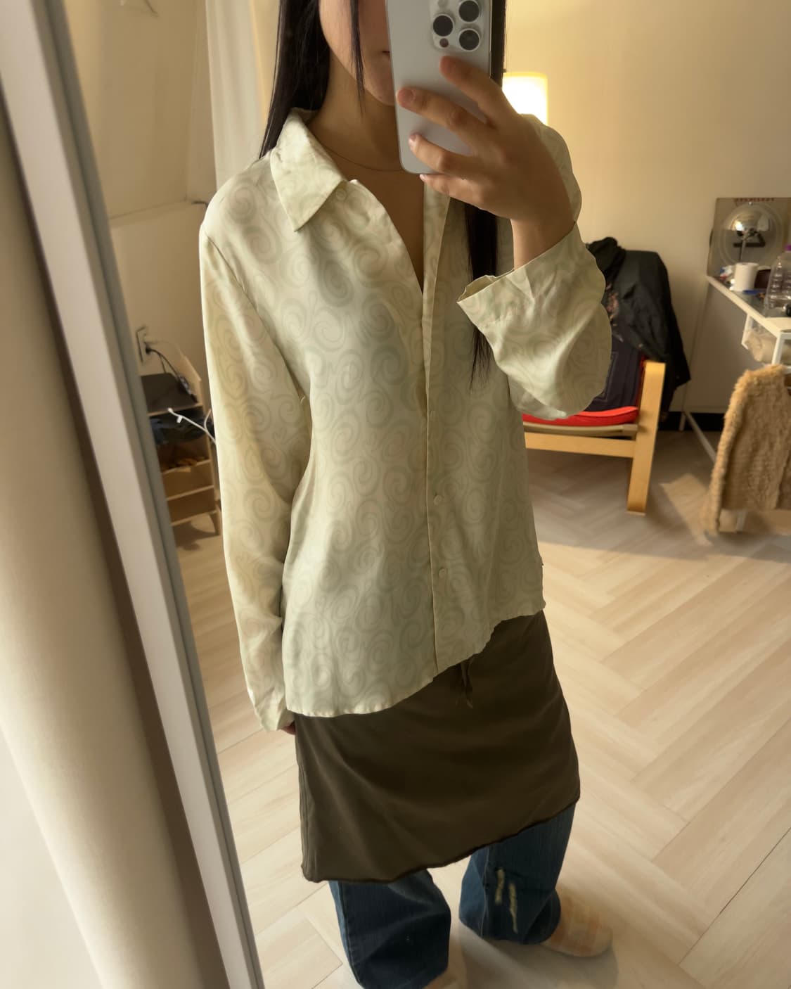 [Arket] Pastel Swirl Satin Blouse 상품이미지9