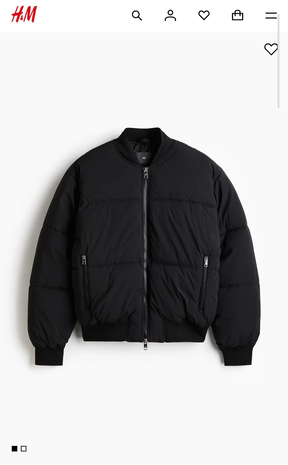 H&M 블랙 패딩 봄버 자켓 상품이미지1