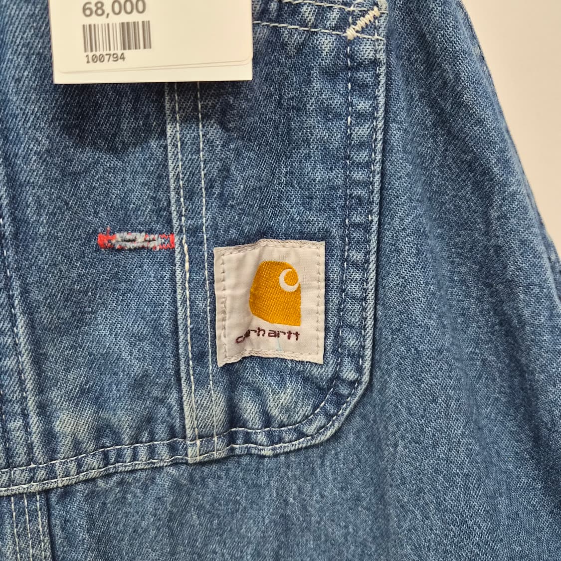 칼하트 데님 오버롤 멜빵바지 남성 40in 상품이미지4