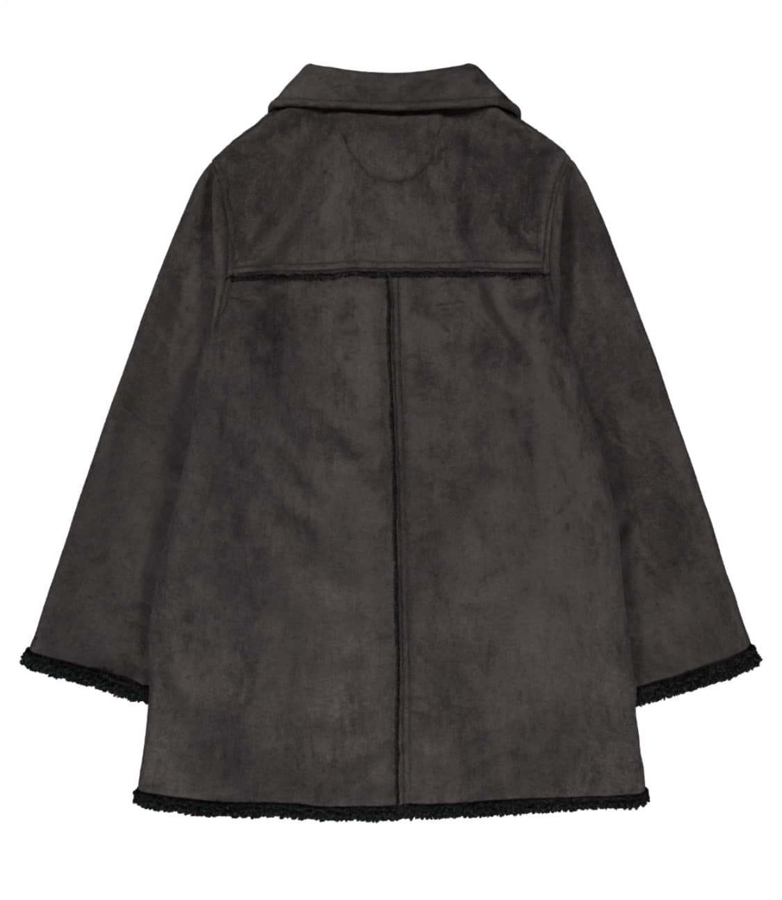 코이세이오 라운드 카라 스웨이드 자켓 (차콜,1size) 상품이미지2