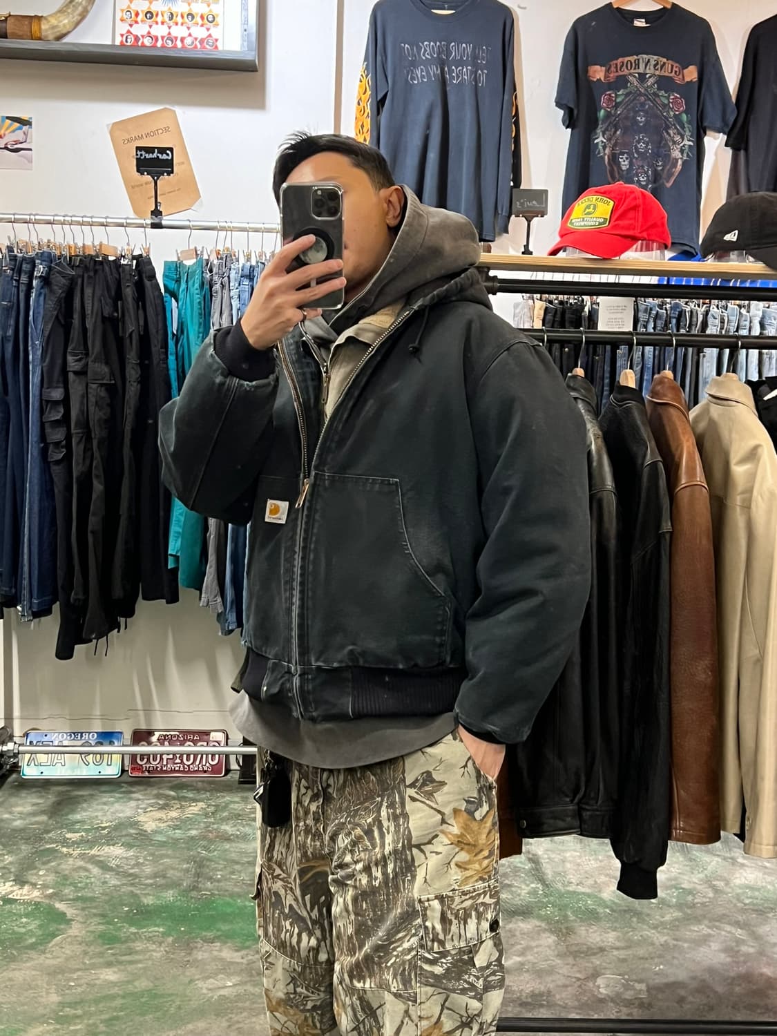 00's [L] 칼하트 J140 BLK 액티브 자켓 블랙 후드 워크자켓 상품이미지3