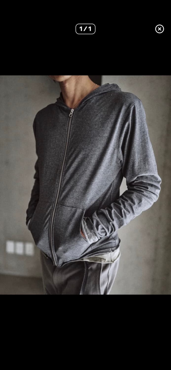 (2사이즈) 모노프리베 텍스쳐 후드집업 차콜 상품이미지1