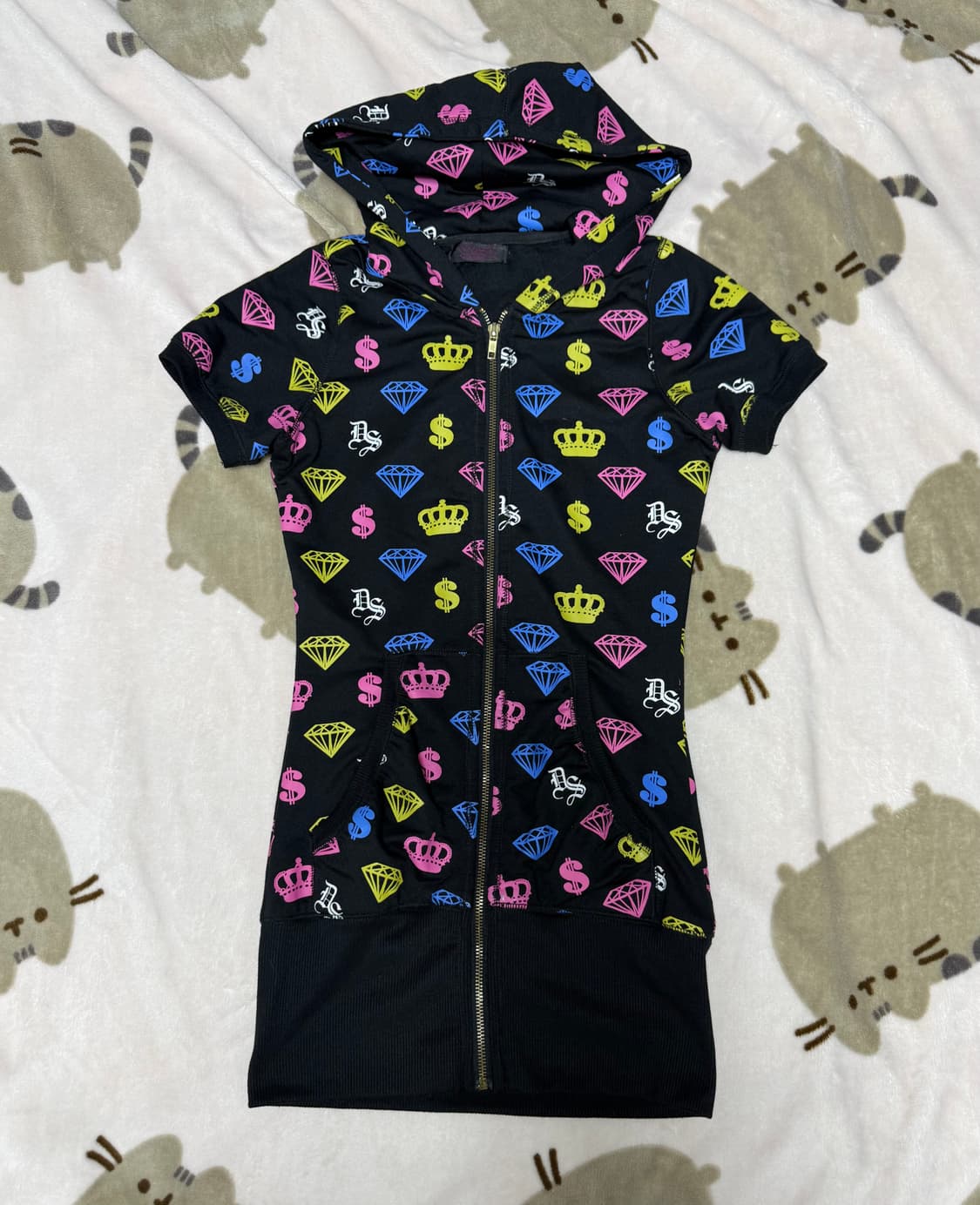 반소매 후드집업 원피스 상품이미지1