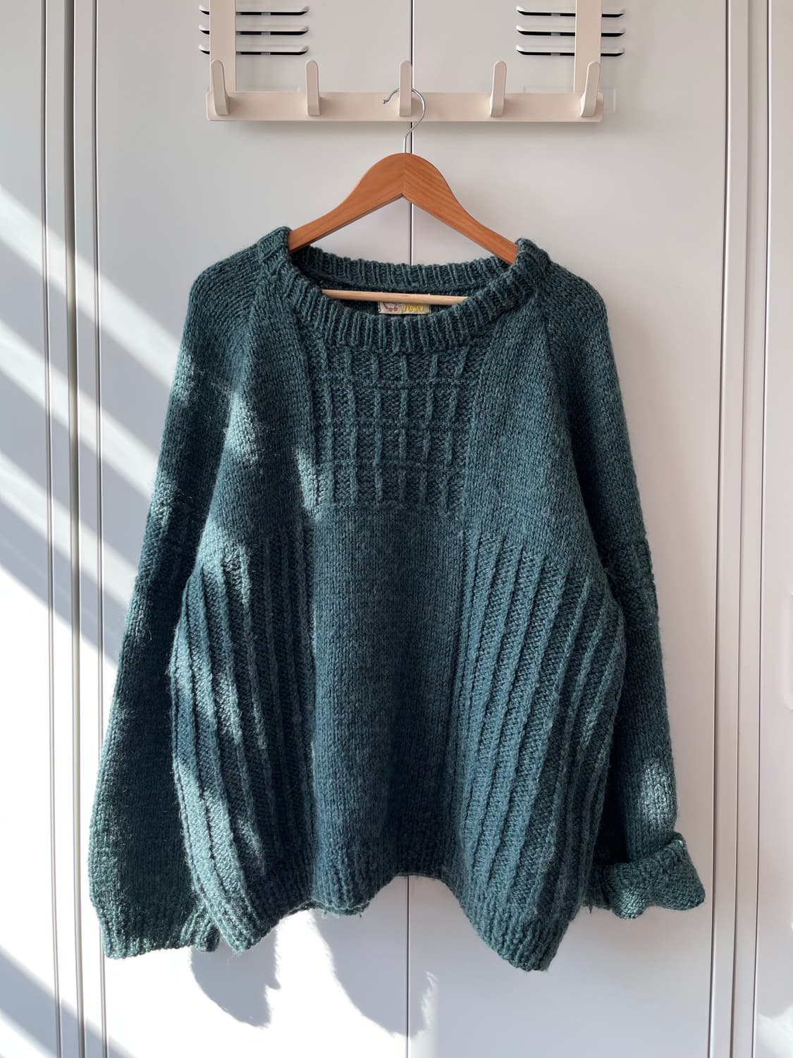 Yliko 그린 헤비 울 라운드 오버핏 니트 상품이미지5