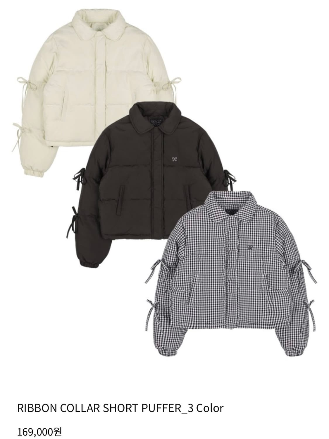 팬시클럽 리본 숏패딩 상품이미지1