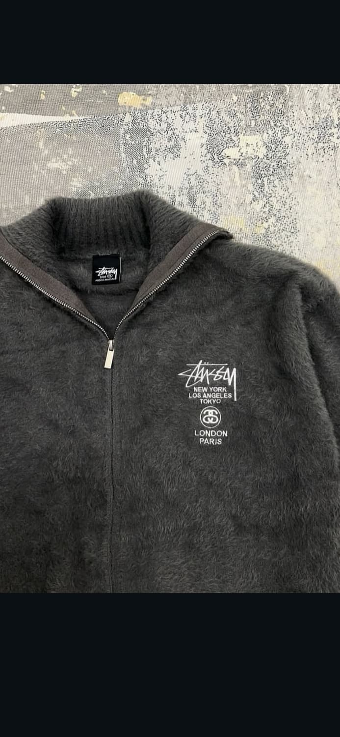 스투시 월드투어 앙고라 니트  자켓 상품이미지2