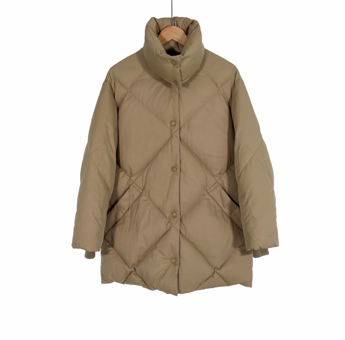 [S] 버버리 여성 퀄팅 덕다운 개버딘 코트 롱 패딩 자켓 베이지 상품이미지1