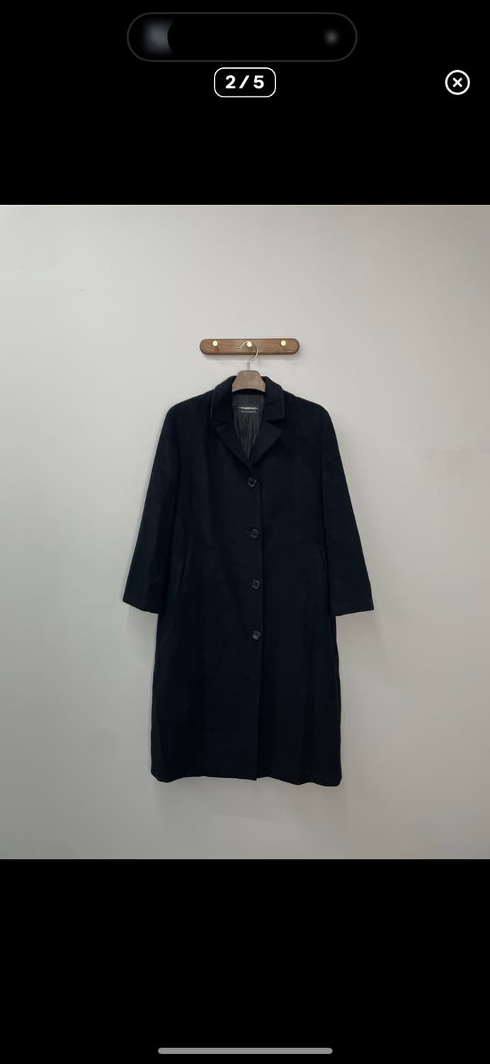 타임 울 블랙 롱코트 A3132 상품이미지2