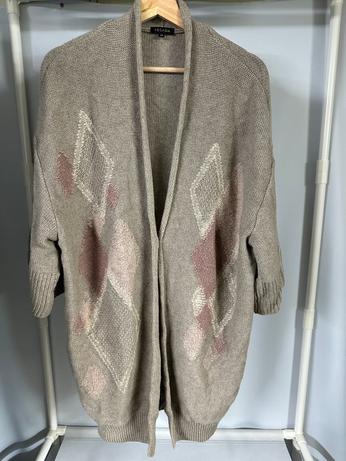 에스카다 아가일패턴 롱 가디건 상품이미지1