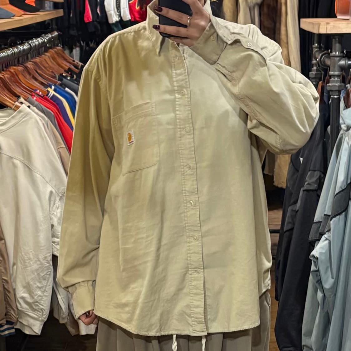 [HI] Carhartt 칼하트 코듀로이 긴팔셔츠 라이트베이지 상품이미지1