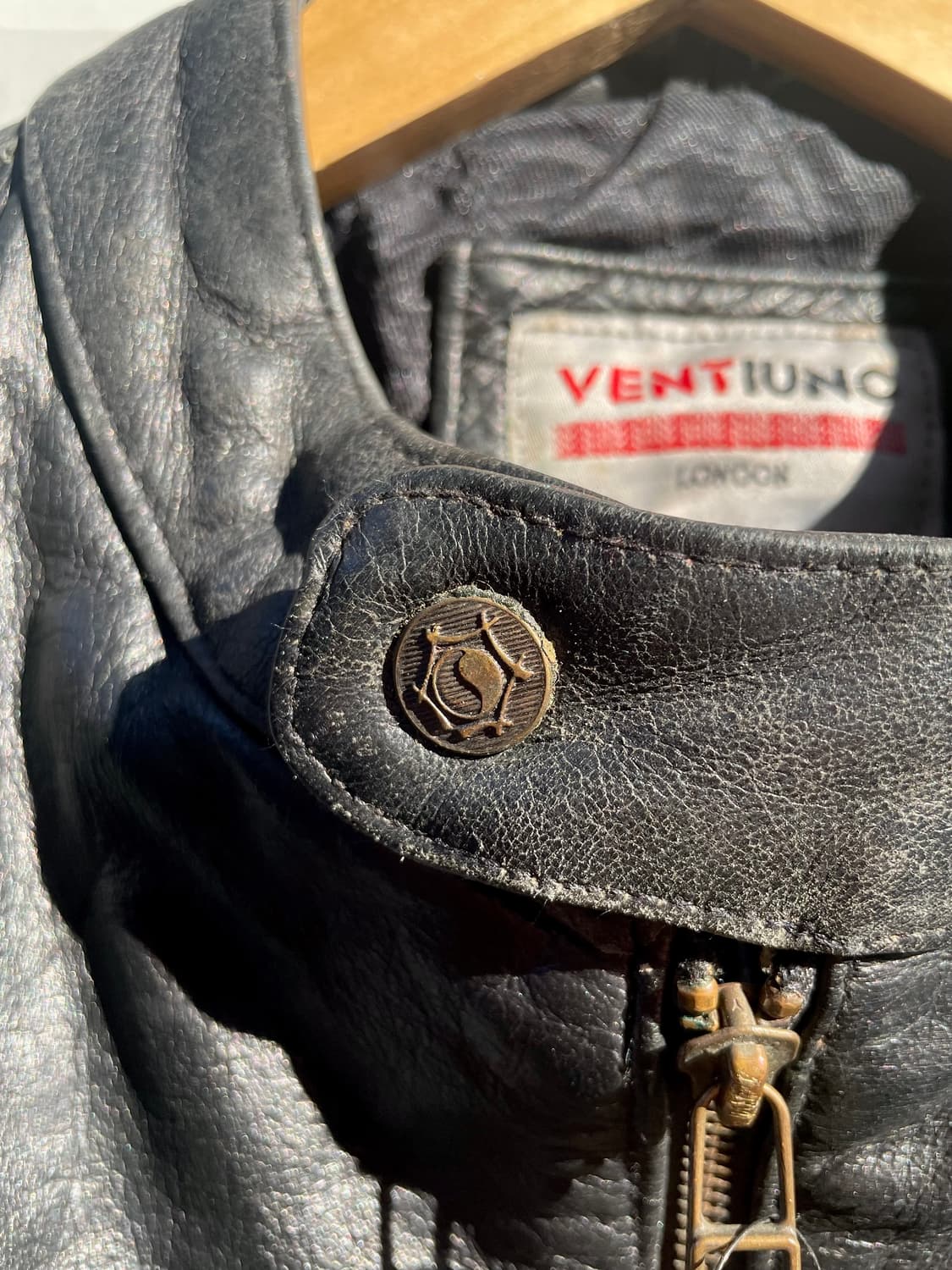 Vintage black biker leather jacket  상품이미지7