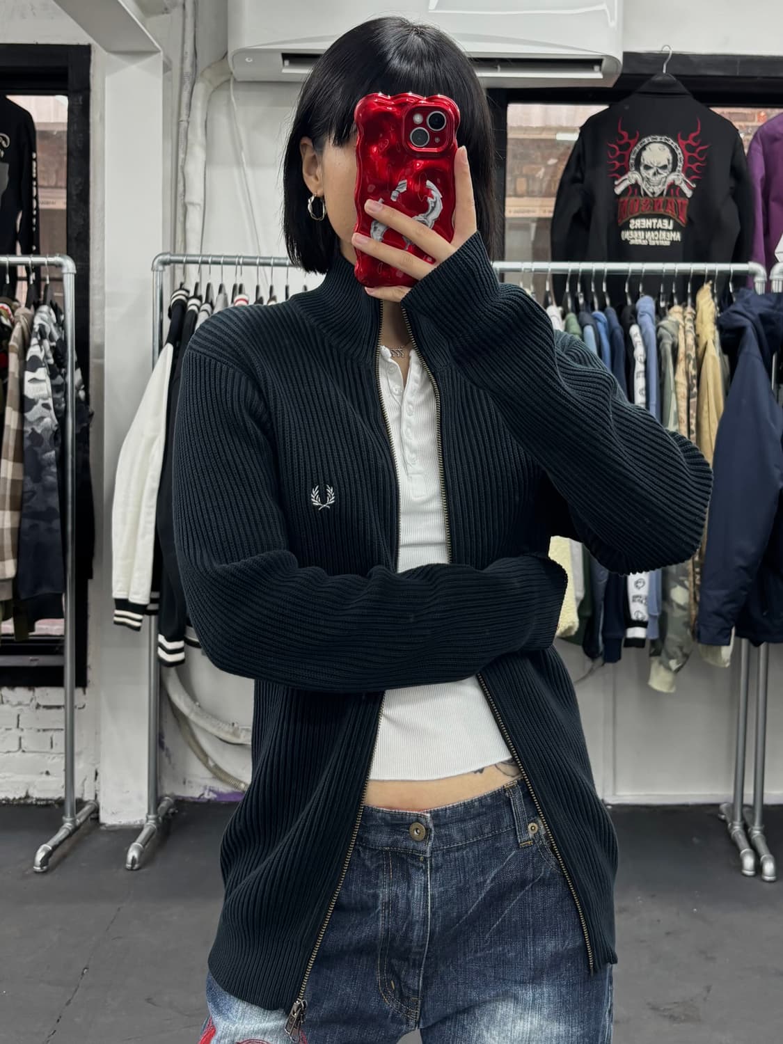 프레디페리 투웨이 니트 집업 상품이미지3