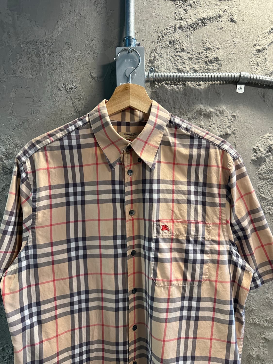 M 버버리 BURBERRY 런던 노바체크 반팔 셔츠 베이지 상품이미지4