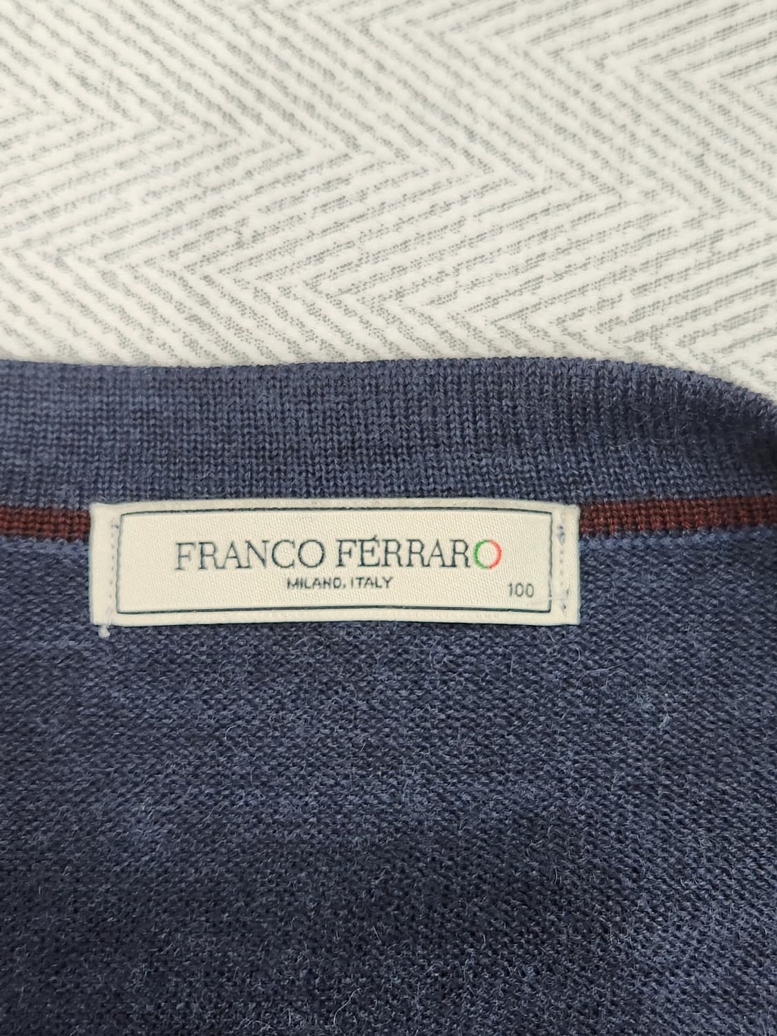 [100] 프랑코페라로 울 혼방 네이비 가디건 남성 100사이즈 상품이미지4