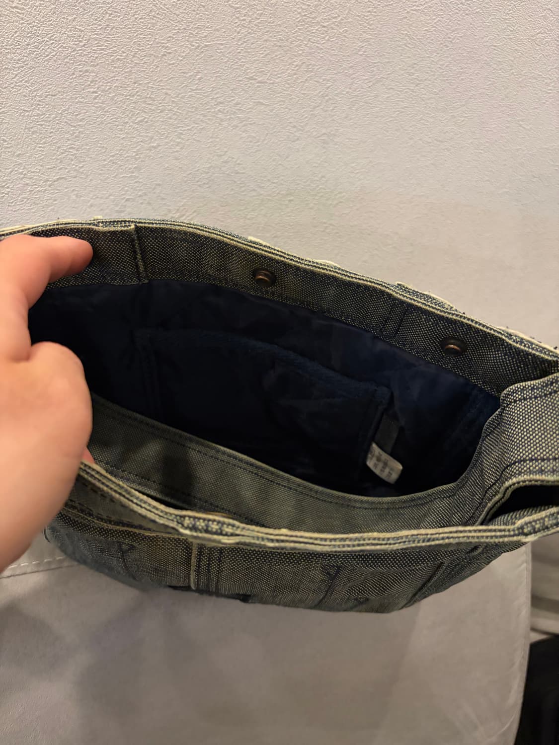 포터 다크그린 데님 숄더백 정품 상품이미지5