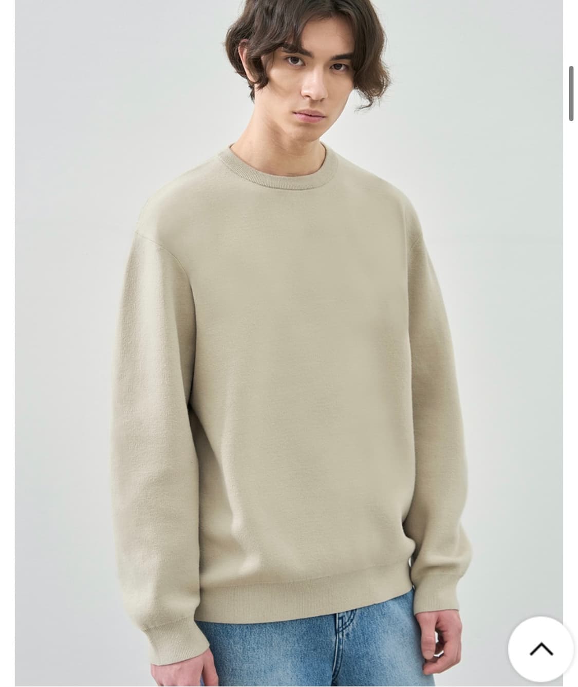 (새상품)(L) 드로우핏 소프트 에센셜 라운드 니트 SAND BEIGE 상품이미지7