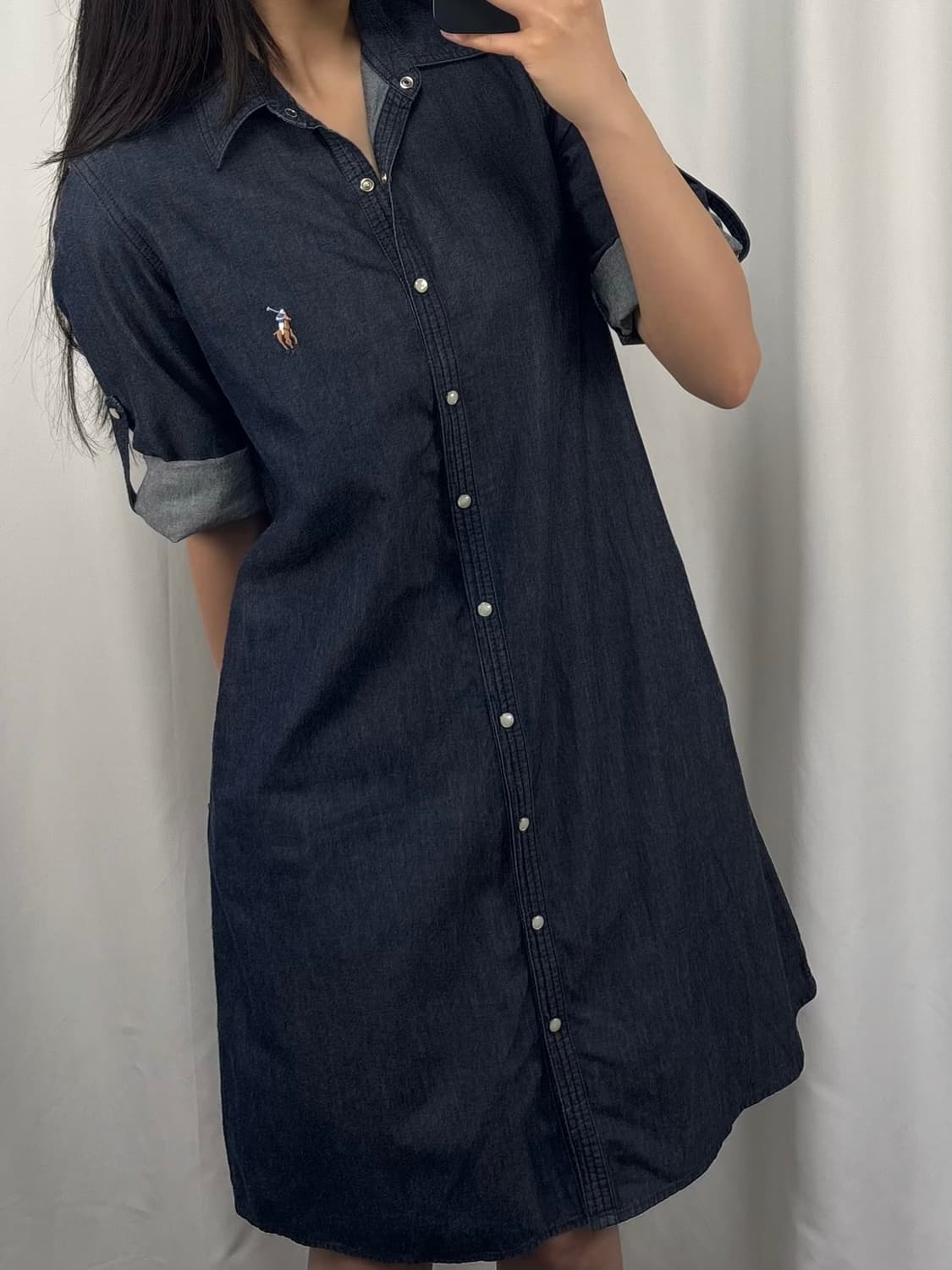 폴로 슬림핏 데님 원피스 상품이미지2
