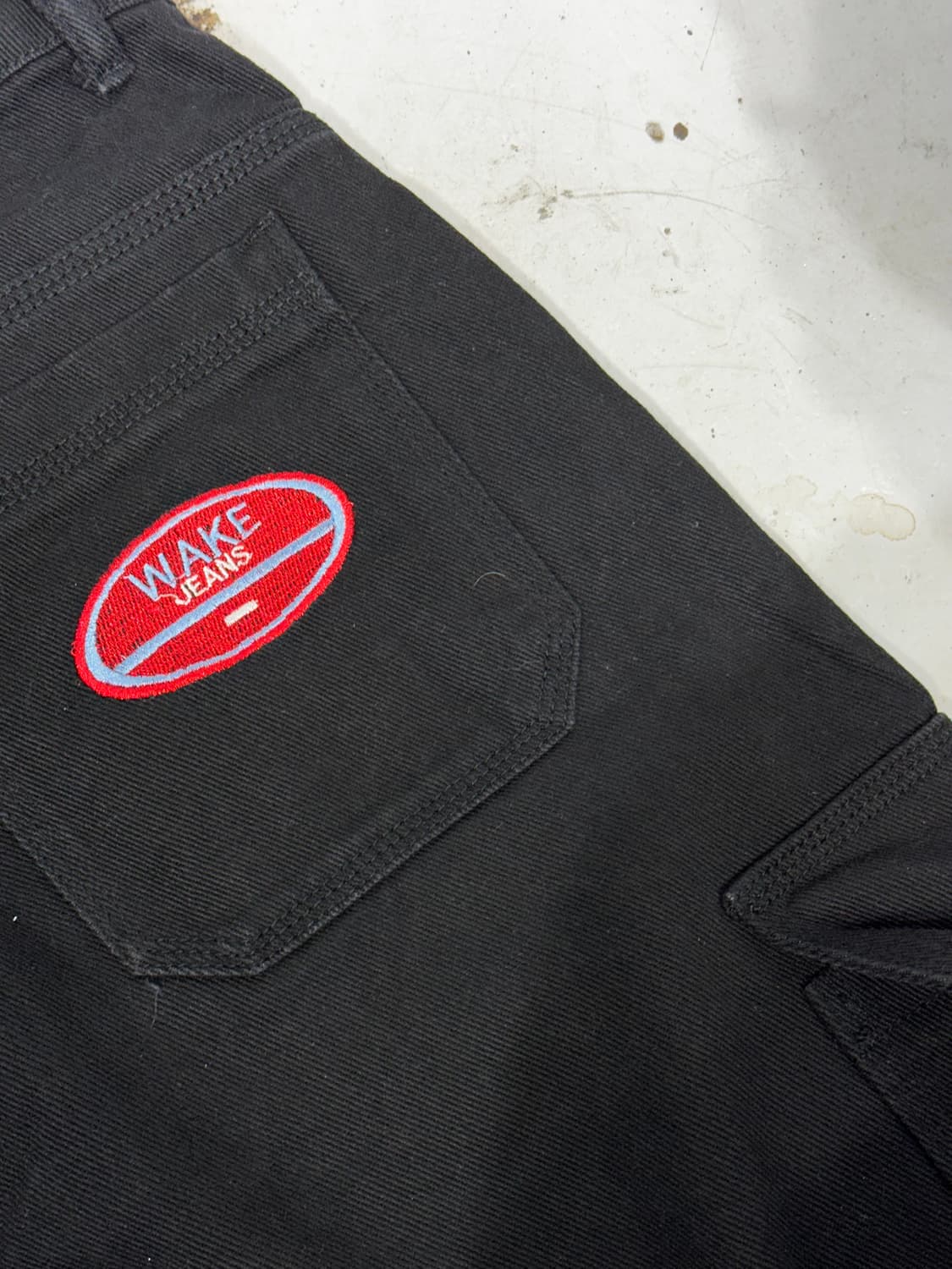 빈티지 Wake 흑청 와이드 카고 데님 팬츠 상품이미지6