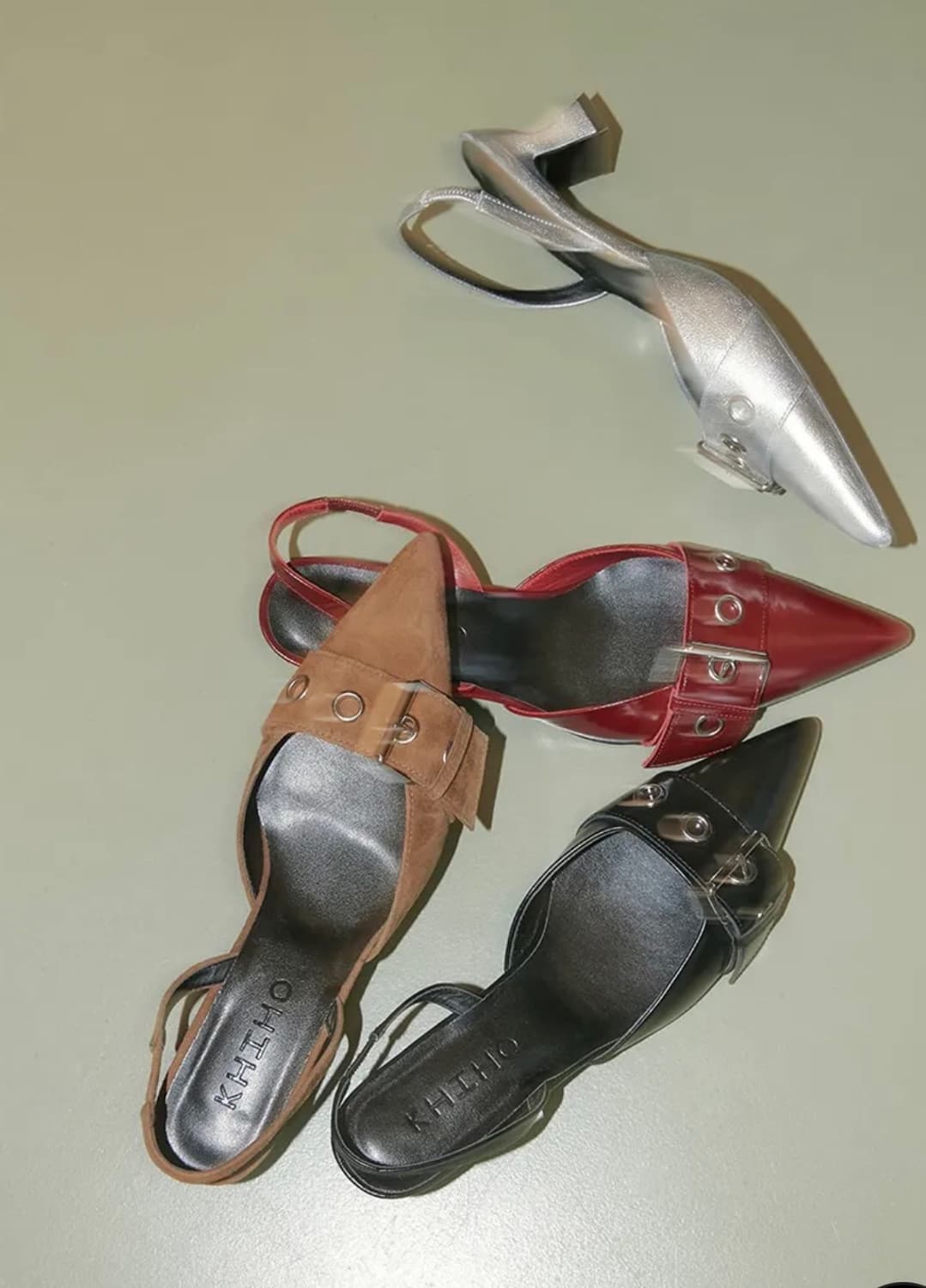 기호 pointed buckle slingback_브라운 스웨이드 상품이미지4