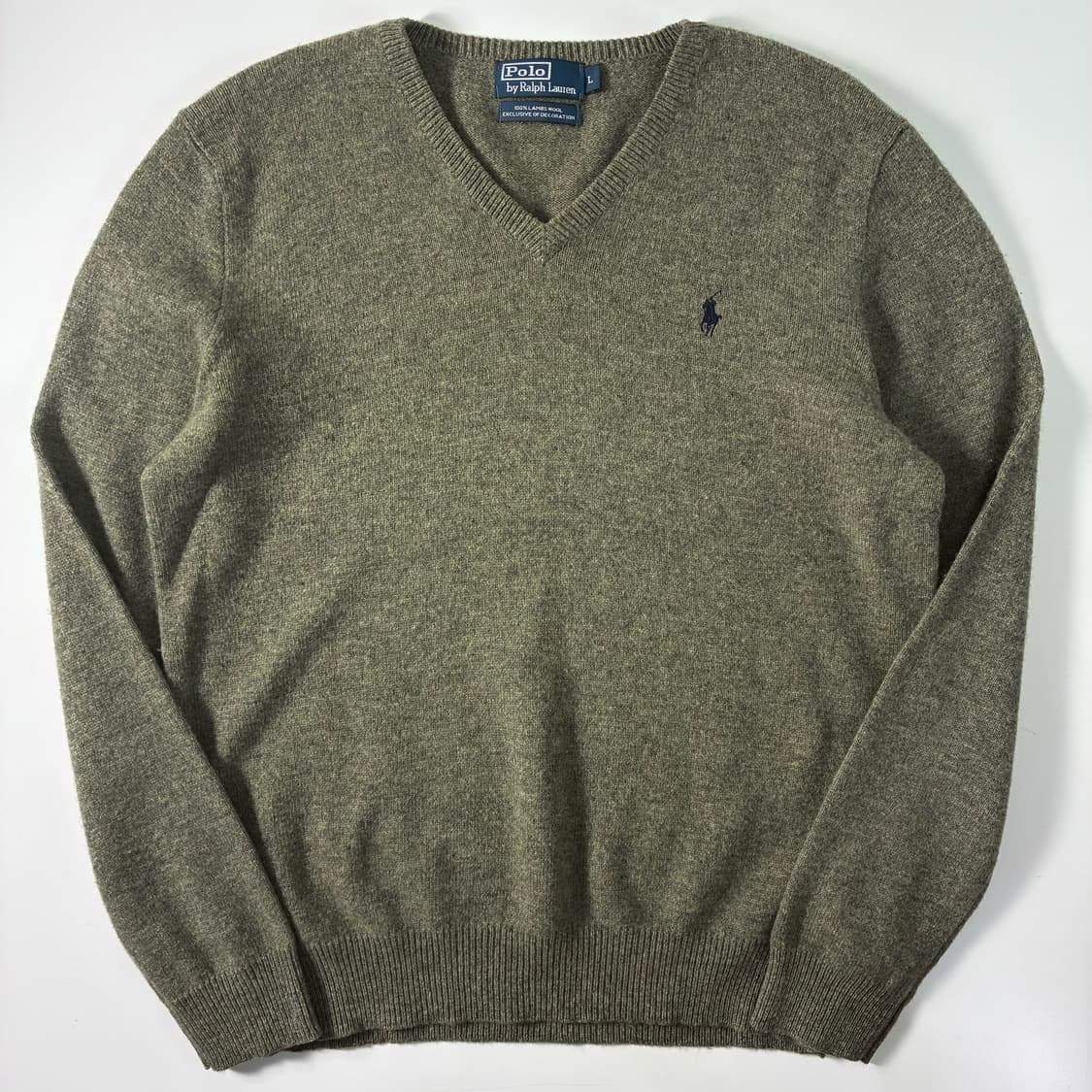 Polo  폴로 랄프로렌 자수 램스울 멜란지 브이넥 니트   상품이미지1