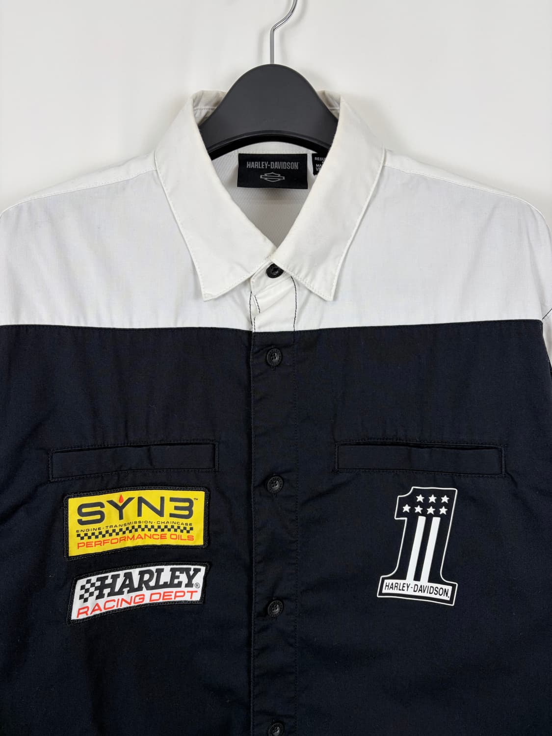 a107) 할리데이비슨 #1빅토리 컬러블록 셔츠 상품이미지2