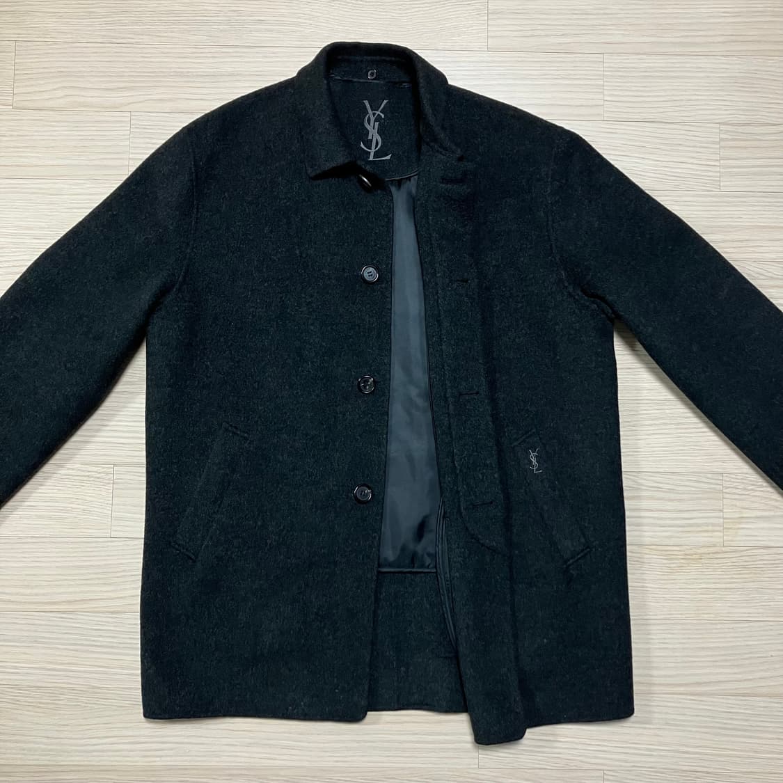 입생로랑 울캐시미어 코트 챠콜 YSL 상품이미지5