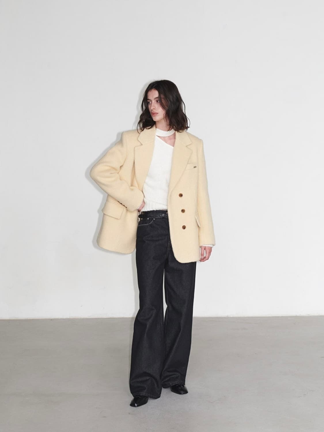 루에브르 퀼티드 라인드 알파카 자켓 상품이미지2