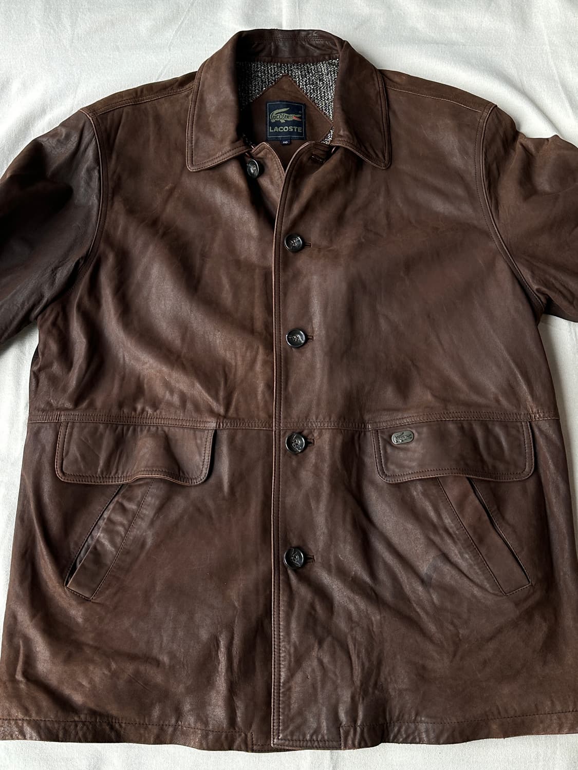 라코스테 90s 양가죽 레더 하프코트 110 오버핏 상품이미지3