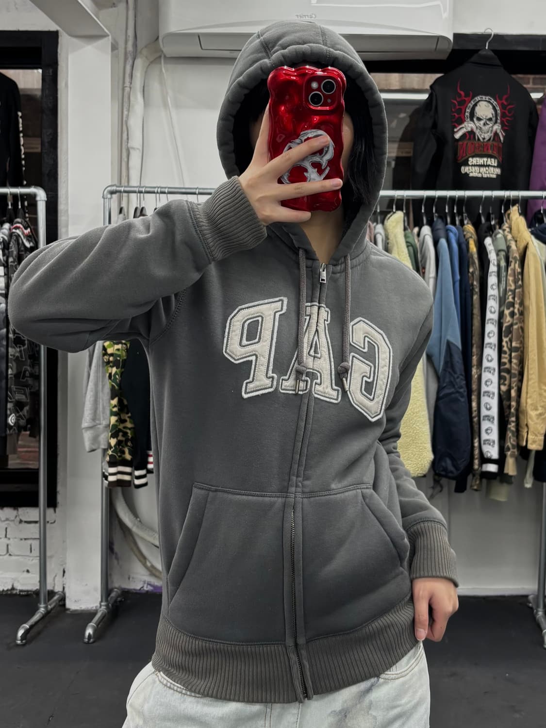 GAP 쉐르파 그레이 후드집업 상품이미지4