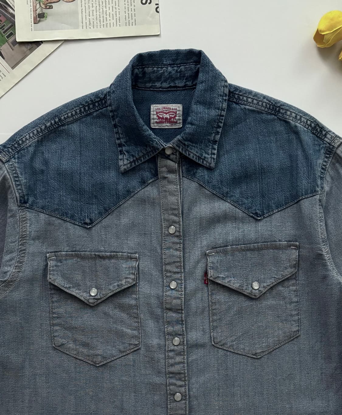 Levi's 리바이스 데님 투톤 웨스턴 셔츠 상품이미지3