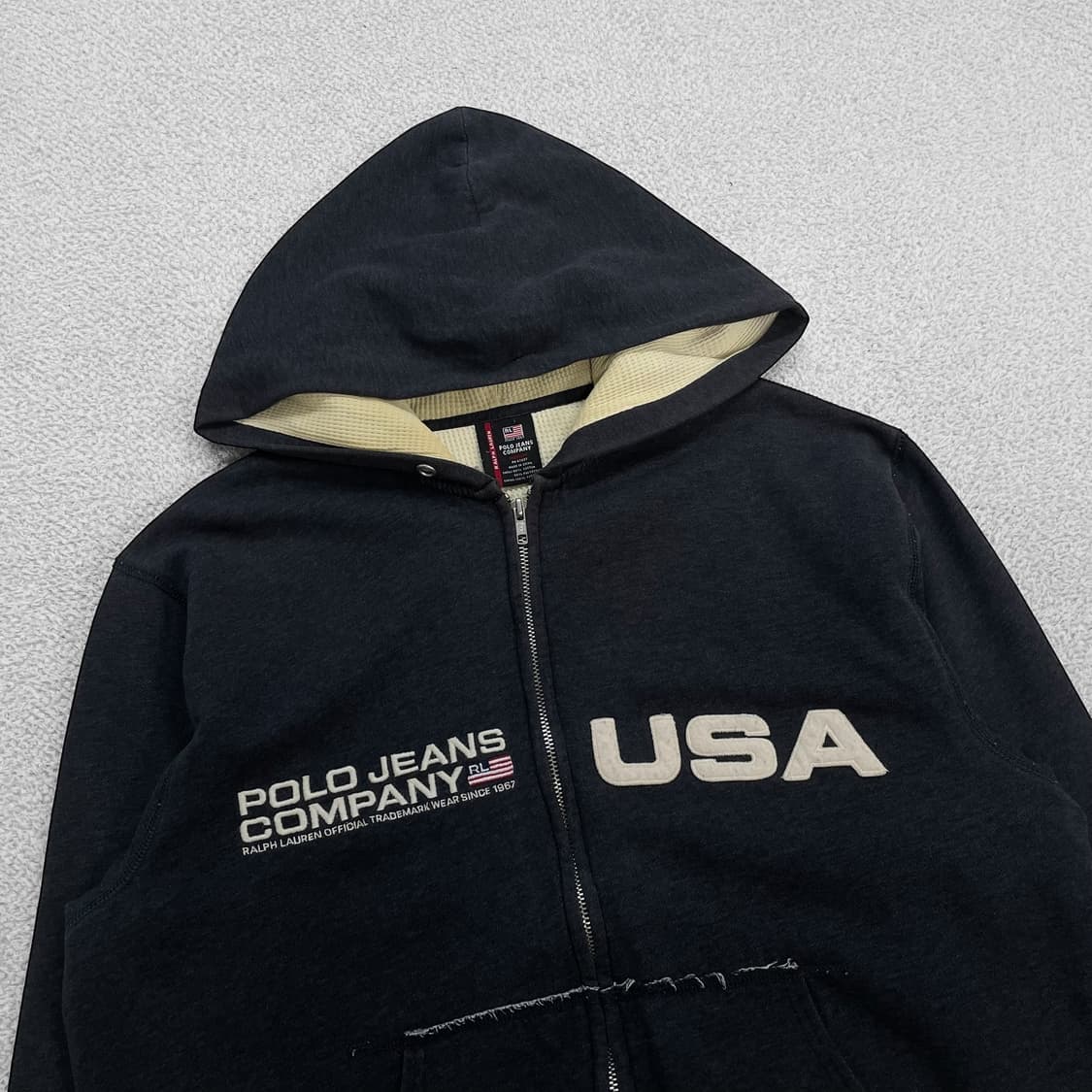 폴로 진스 컴퍼니 USA 써멀 후드집업 차콜 상품이미지2