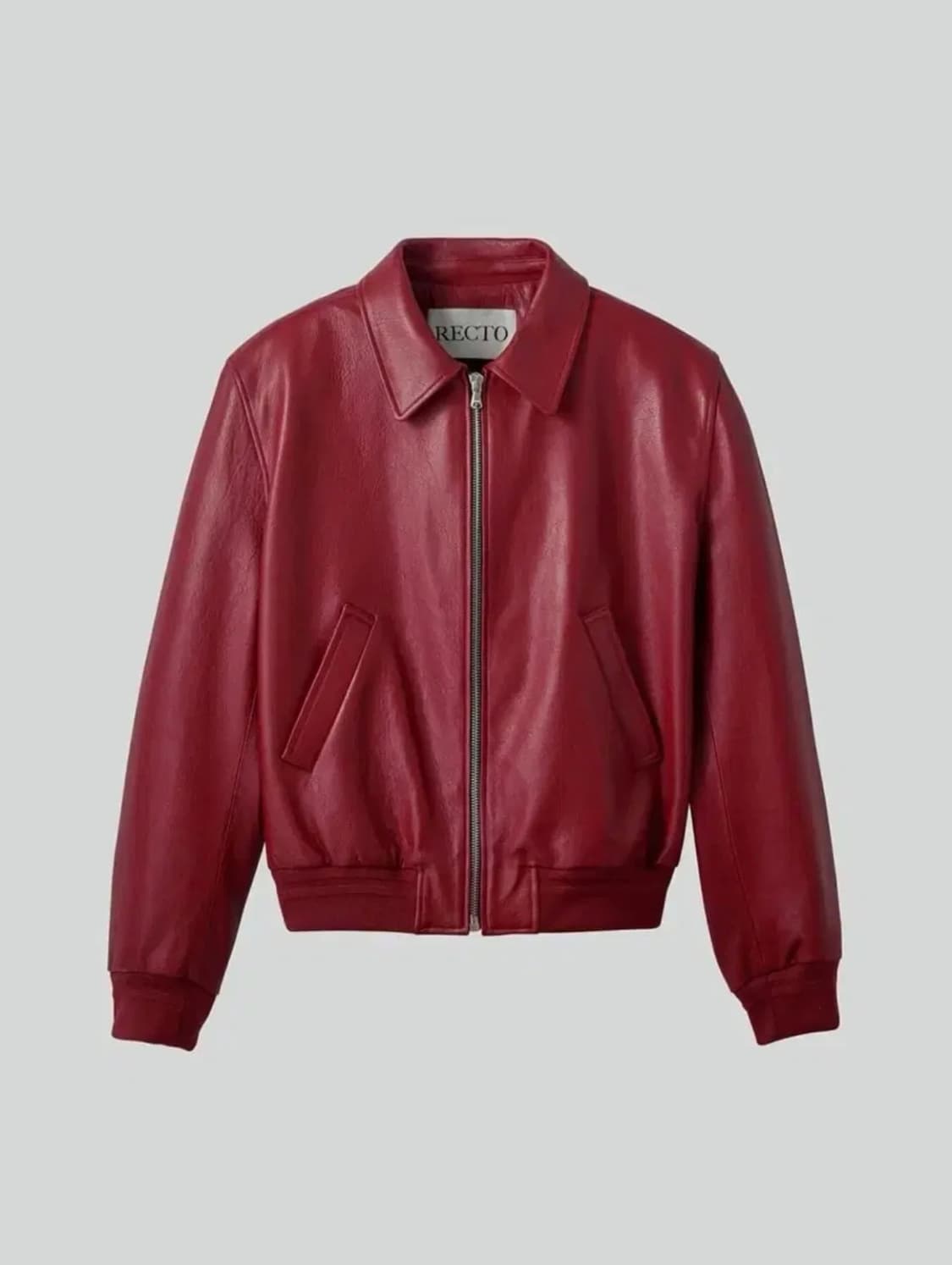 [M] 렉토 시그니처 벤 21 레더 가죽 블루종 점퍼 자켓 빈티지 레드 상품이미지6