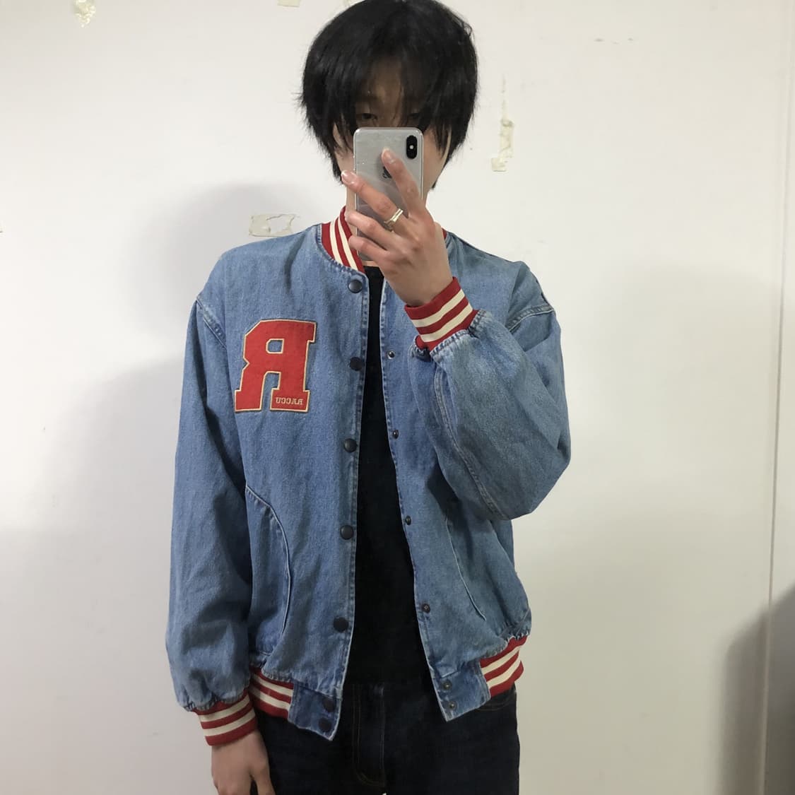 빈티지 데님 바시티 자켓 상품이미지3