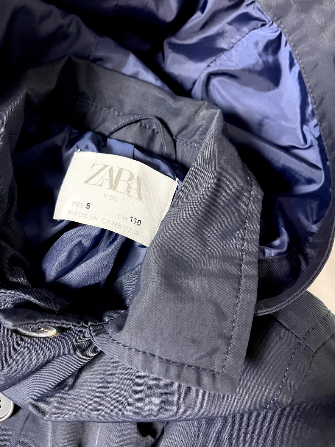 [ZARA KIDS] 키즈 네이비 트렌치코트 상품이미지2