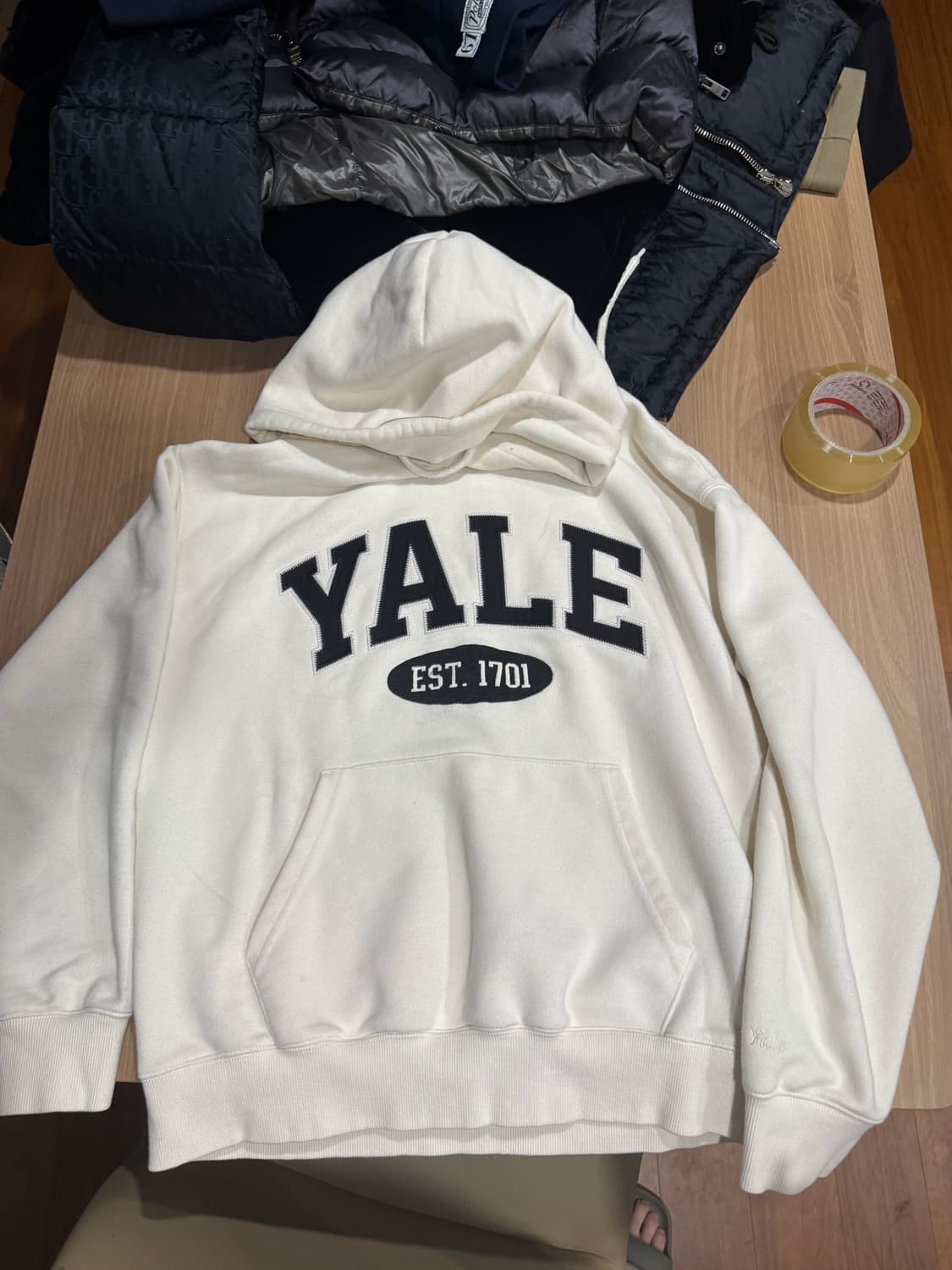 YALE 흰색 후드티 상품이미지2