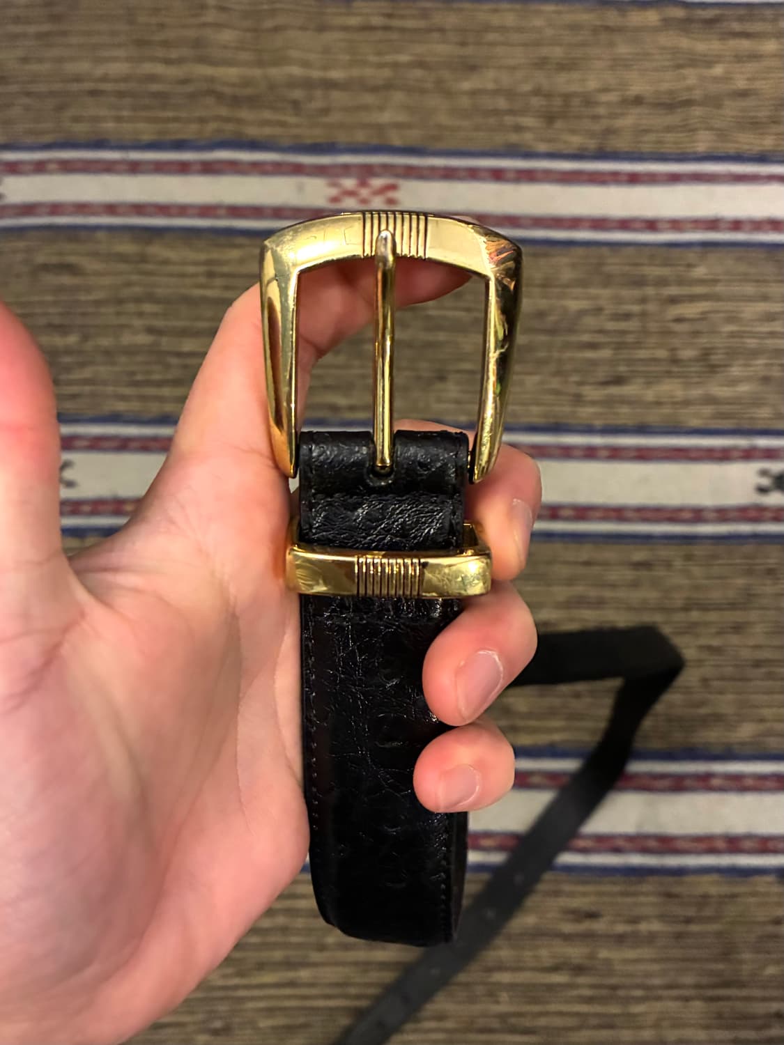 (32~38)90s USA 카우 레더 빈티지 웨스턴벨트 가죽벨트 상품이미지2