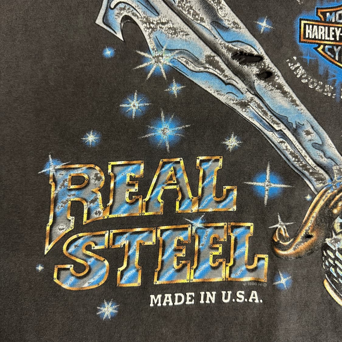 빈티지 90s 할리데이비슨 리얼스틸 티셔츠 REAL STEEL 상품이미지8