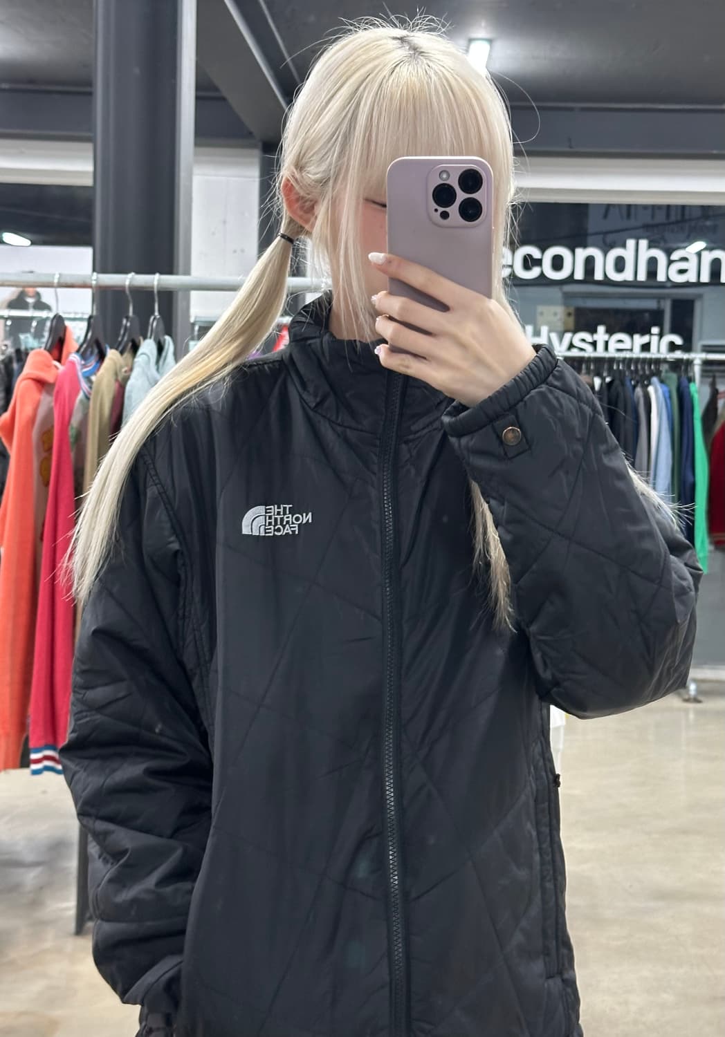 노스페이스 경량 패딩 집업 블랙 상품이미지3