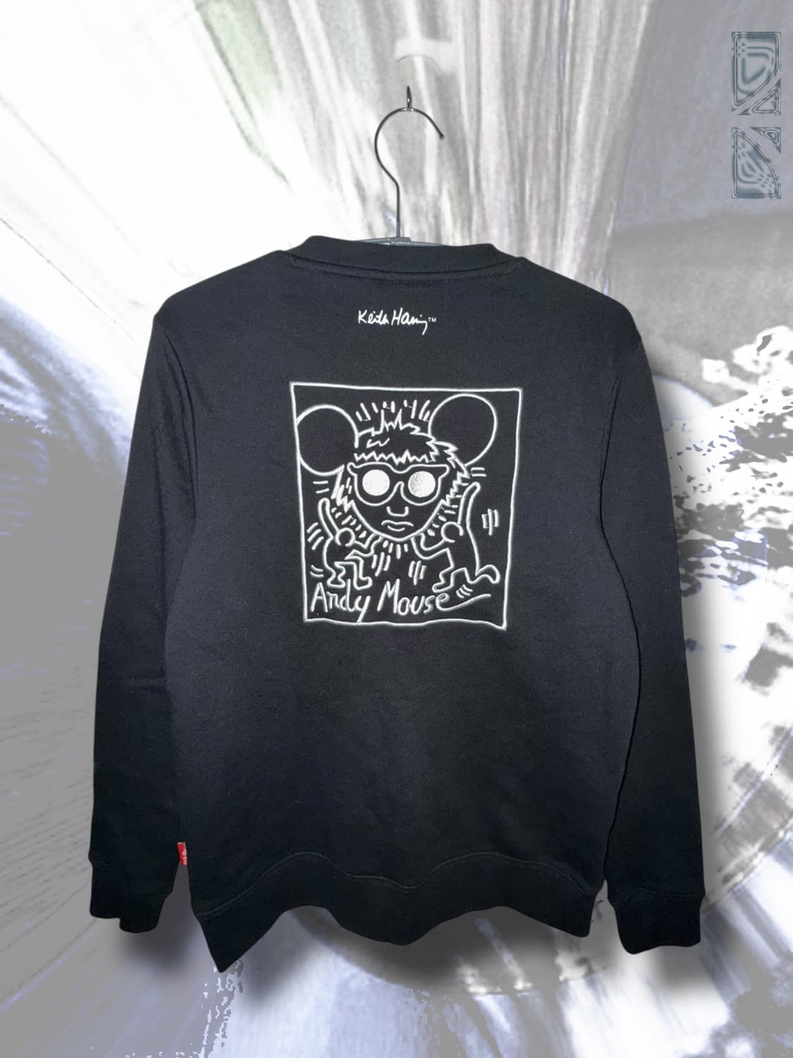 Keith Haring 블랙 기모 맨투맨 상품이미지2