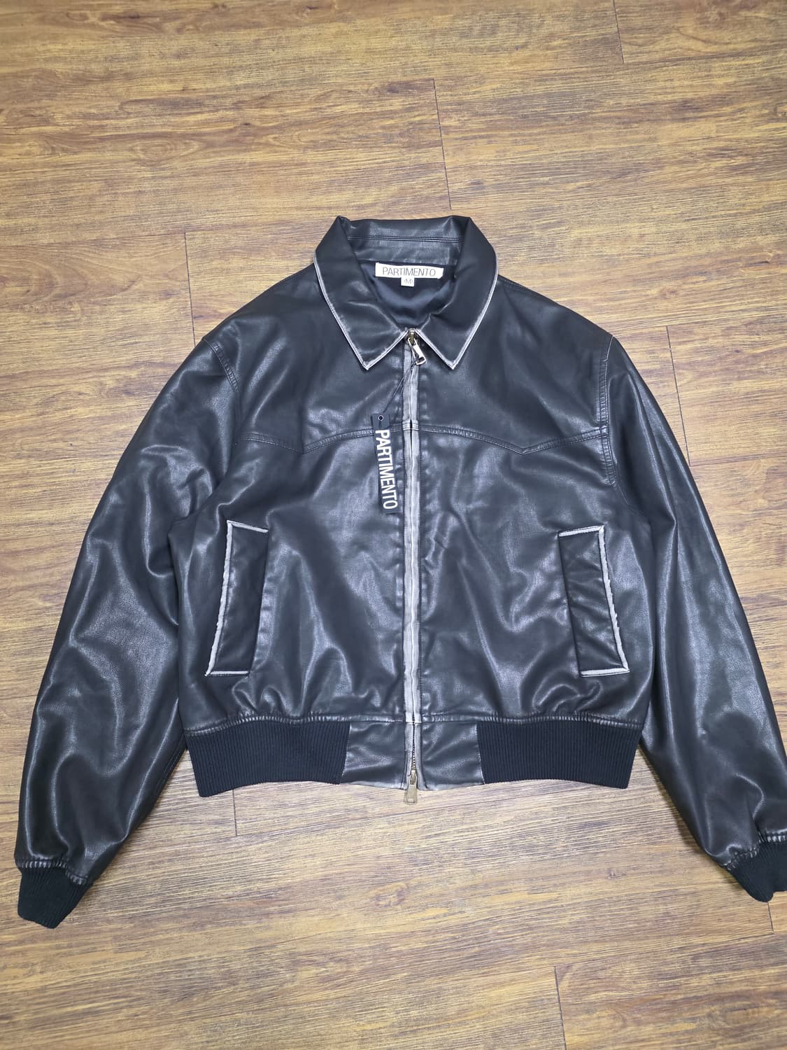 파르티멘토 VTG 워시드레더자켓 미사용품 상품이미지3