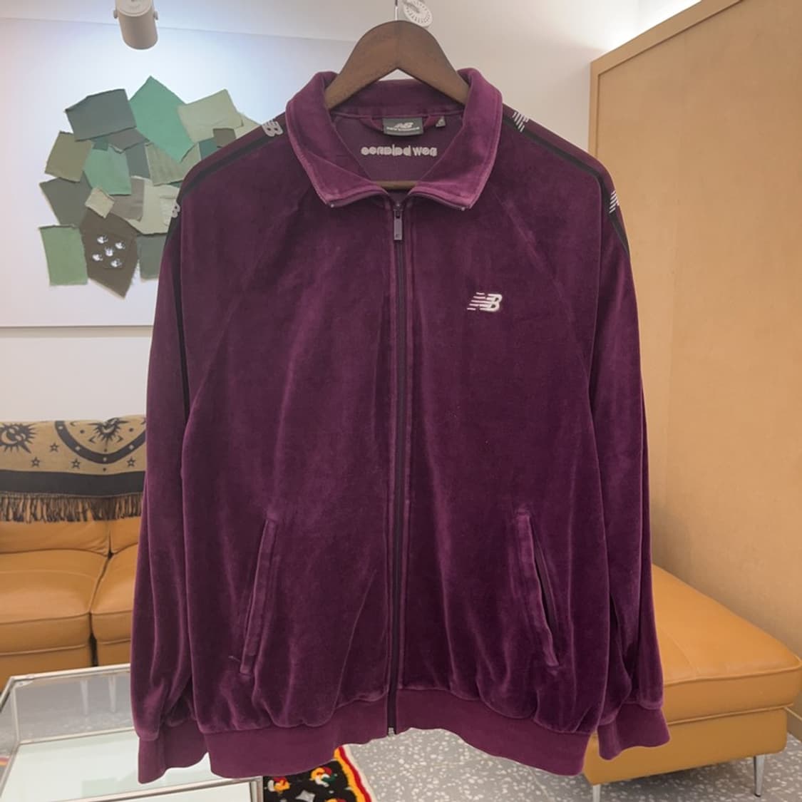 뉴발란스 오버핏 벨벳 벨루아 트랙탑 져지 집업 105 C06389 상품이미지3