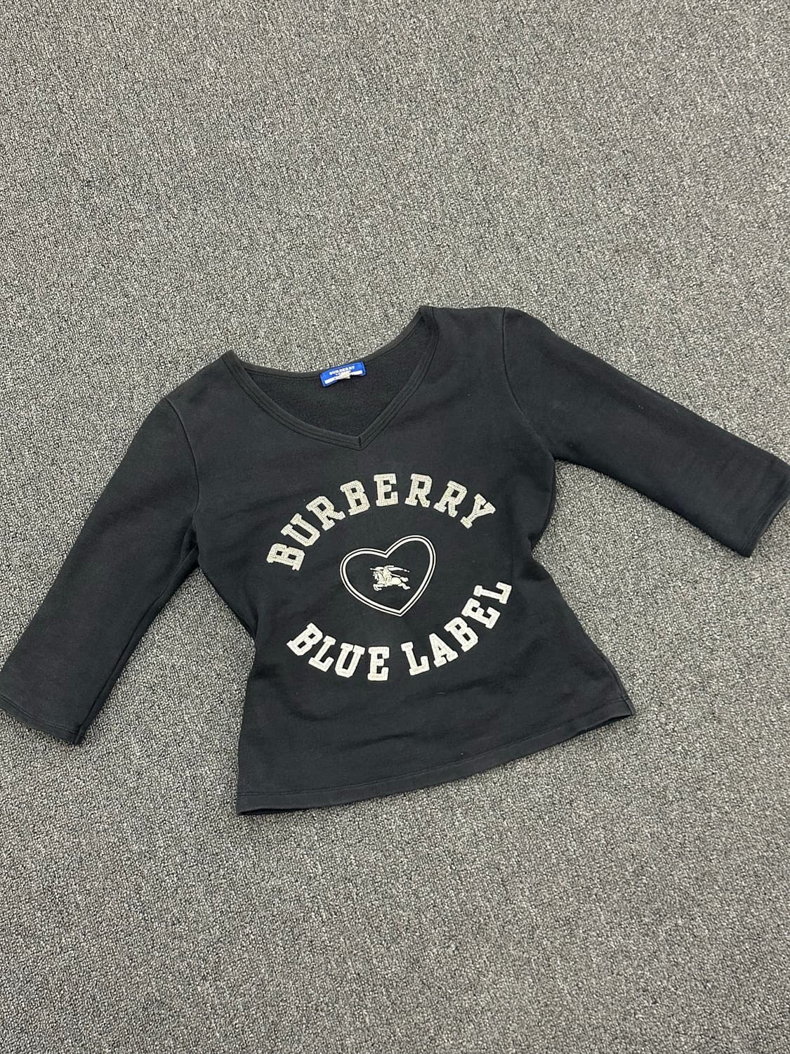 38)버버리 블루라벨 빈티지 여성 브이넥 7부 셔츠 상품이미지2