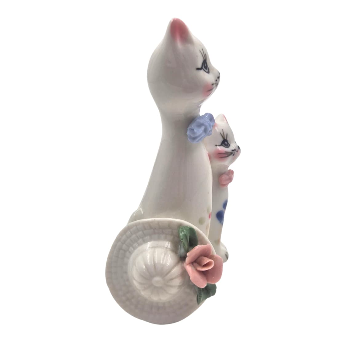 70s 앤틱 핸드메이드 고양이 꽃포지 피겨린 상품이미지2