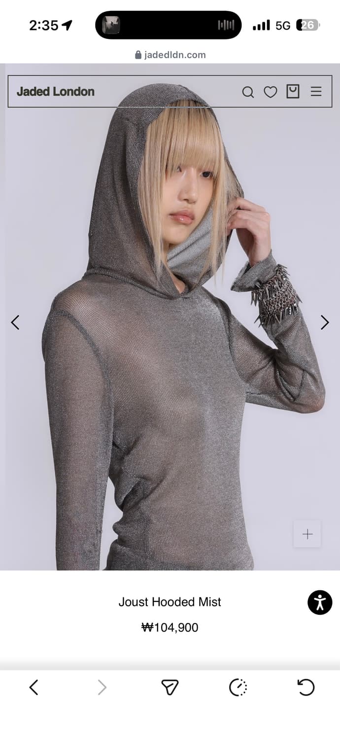 제이디드런던 후드 티셔츠 그레이 상품이미지2