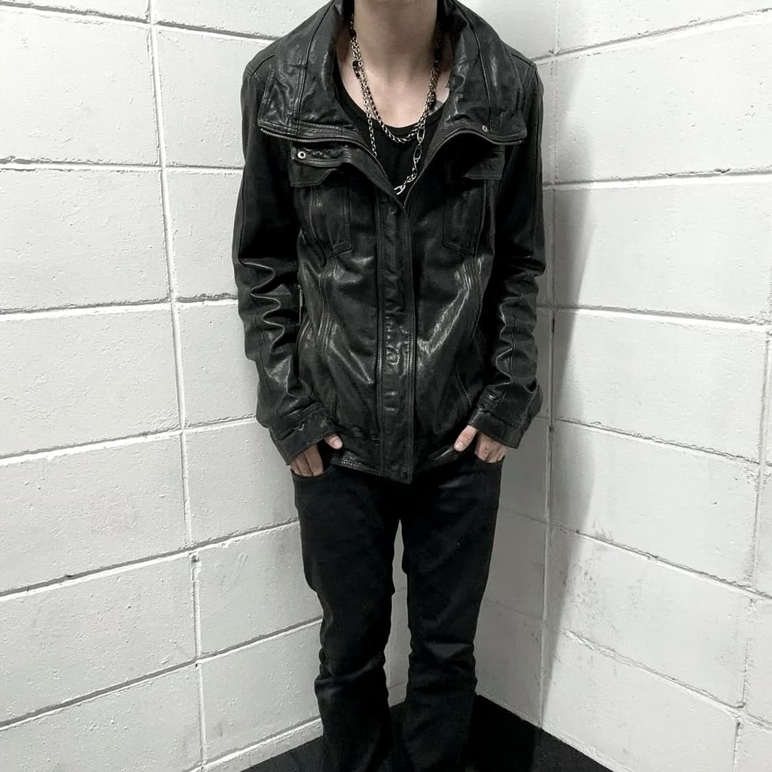 highneck sheepskin leather jacket 상품이미지3