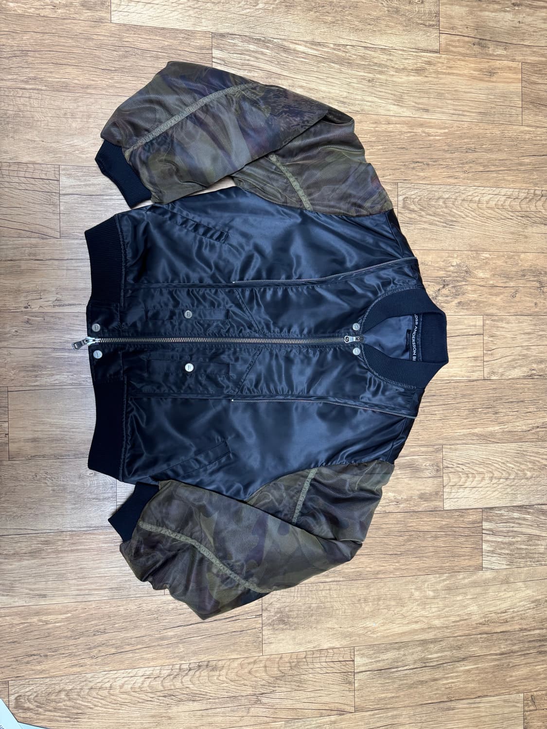 앤더슨벨 메쉬 슬리브 봄버자켓 블랙 L사이즈 상품이미지4