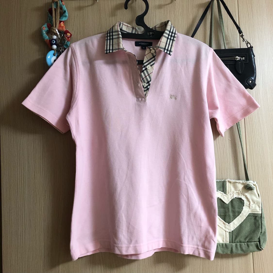 [Burberry] babypink polo shirt 상품이미지1